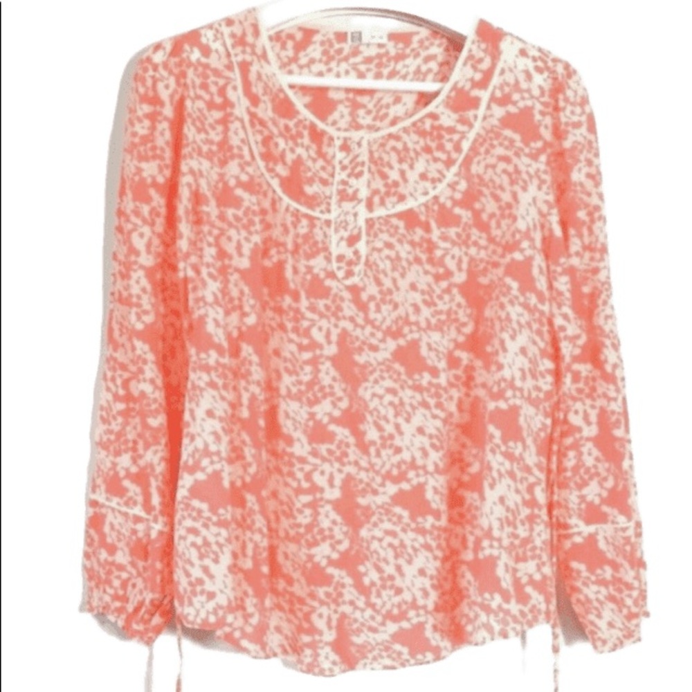 Prenatal Peach Floral Lightweight Top Blouse Sz. M